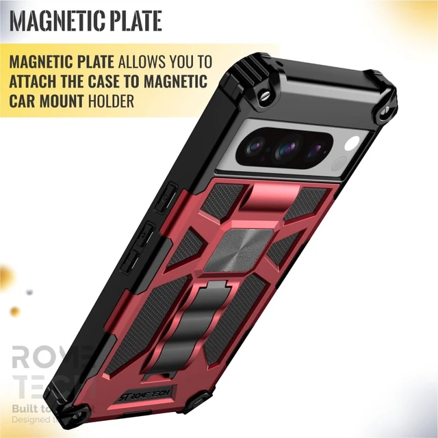 Alt view image 4 of 6 - Google Pixel 8 Pro Armor Case with Ring & Magnetic Mount