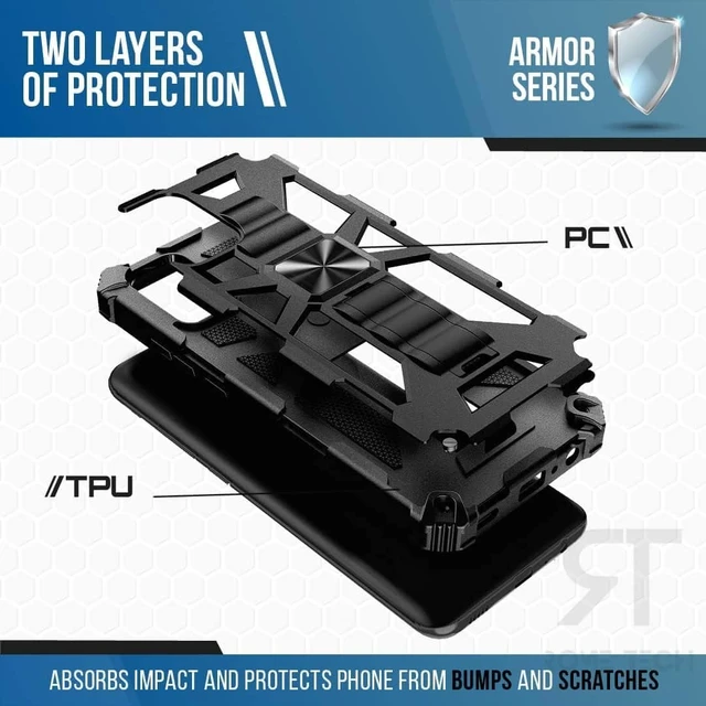 Alt view image 3 of 6 - Apple iPhone 13 Pro Armor Case Kickstand & Magnetic Mount