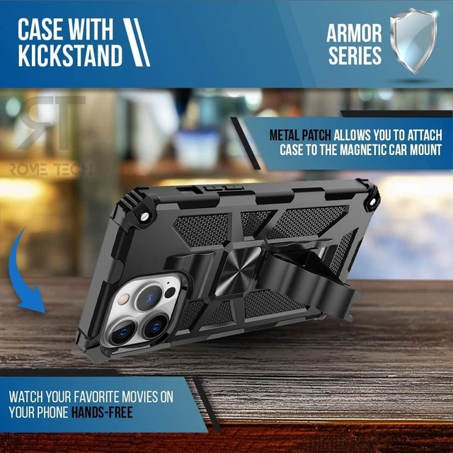 Alt view image 4 of 6 - Apple iPhone 13 Pro Armor Case Kickstand & Magnetic Mount