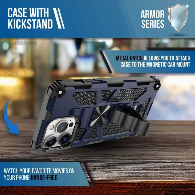 Alt view image 4 of 6 - Apple iPhone 13 Pro Armor Case Kickstand & Magnetic Mount