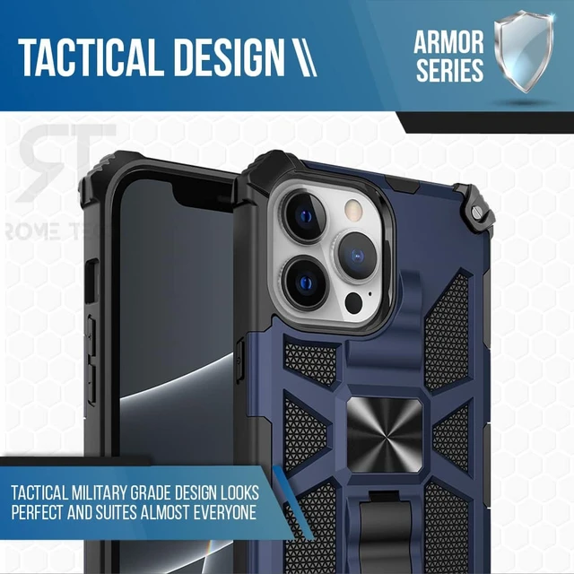 Alt view image 5 of 6 - Apple iPhone 13 Pro Armor Case Kickstand & Magnetic Mount