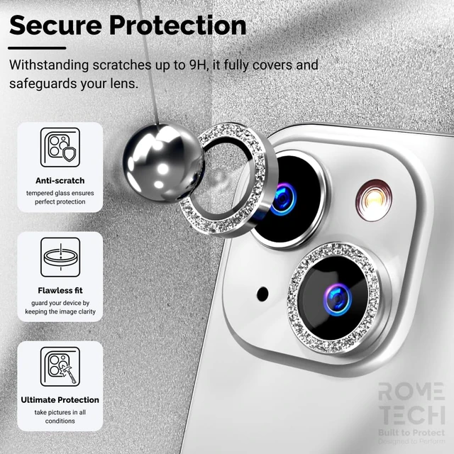 Alt view image 4 of 6 - Apple iPhone 15 (2023) Camera Lens Protector Glitter Powder Lens