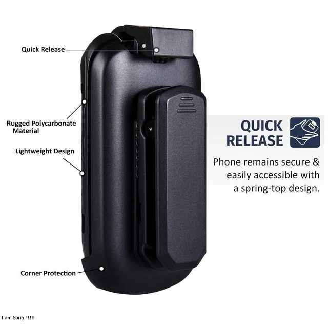 Alt view image 3 of 7 - Holster Case Heavy Duty Phone Cover with Belt Clip for LG Revere 3 - Black