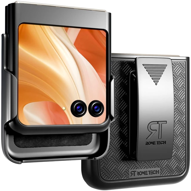Main image of Designed for Motorola Razr 50 / Razr (2024) Case with Belt Clip Holster - Kickstand Cover Phone Case - Black