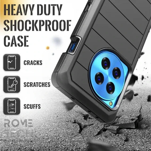 Alt view image 3 of 5 - Rome Tech OnePlus 12R Case with Belt Clip - Black (2 Pack)