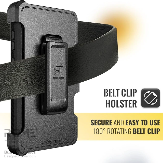 Alt view image 6 of 7 - Rome Tech Case with Belt Clip Holster & Kickstand, Dual-Layer Shockproof Phone Case with Screen Protector - Black for Samsung Galaxy S23 FE