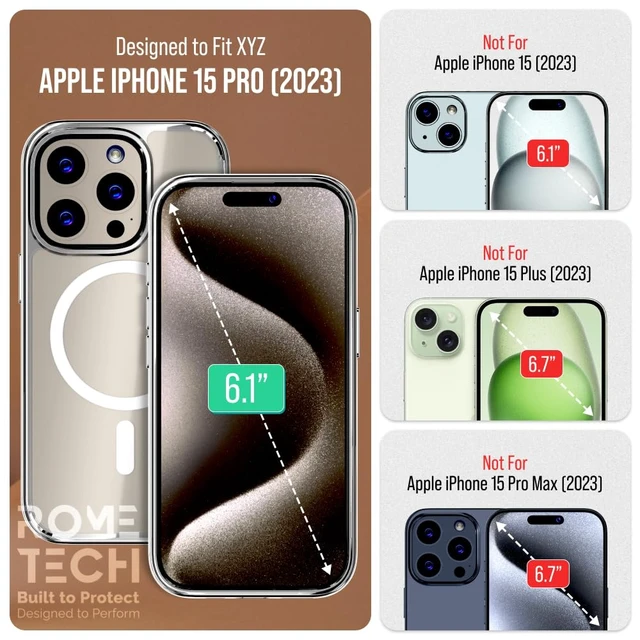 Alt view image 2 of 7 - Case For Apple iPhone 15 Pro Hybrid TPU Acrylic w/Magsafe w/Holster - Clear