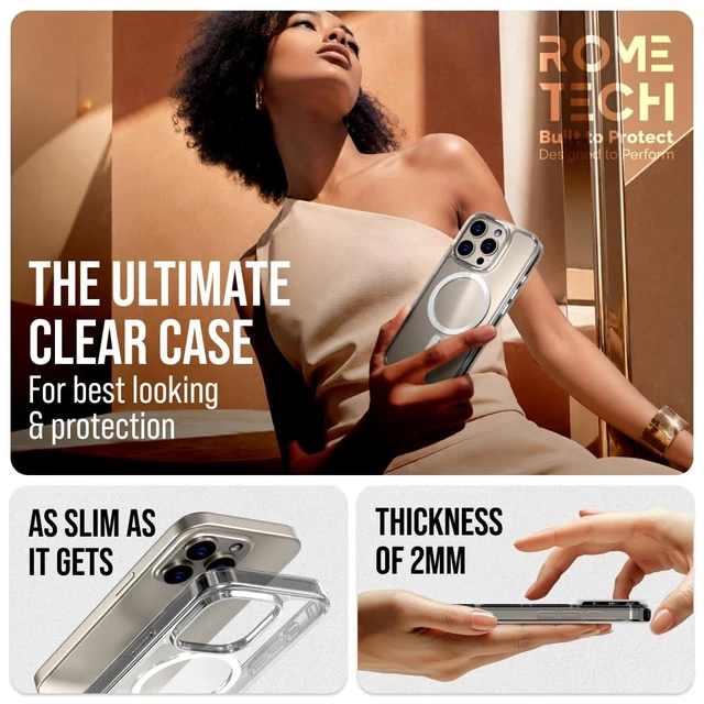 Alt view image 4 of 7 - Case For Apple iPhone 15 Pro Hybrid TPU Acrylic w/Magsafe w/Holster - Clear
