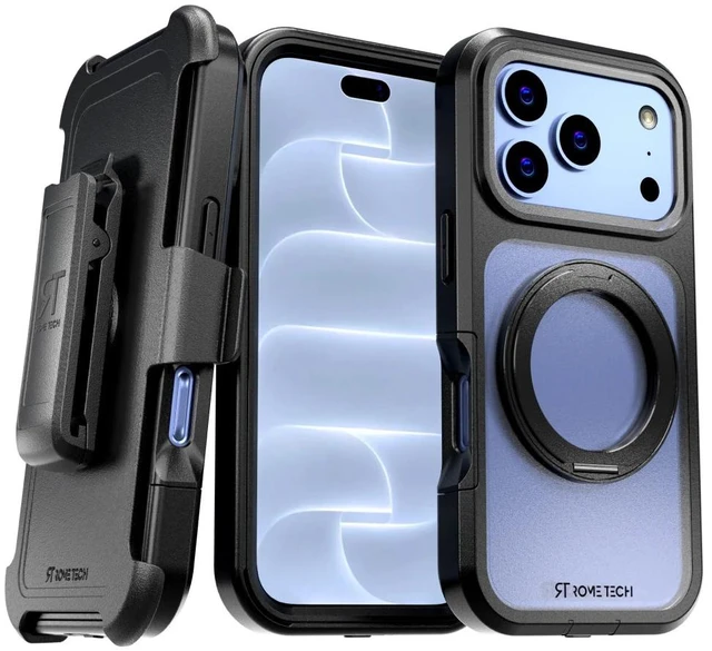 Main image of Rome Tech Defender Acrylic With Rotating Magnetic Holder - Black for Apple iPhone 18 Pro Max / 17 Pro Max