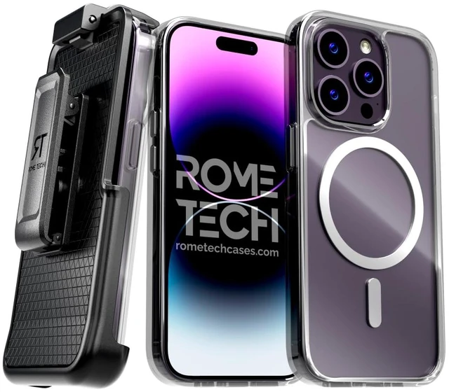 Main image of Rome Tech Hybrid TPU Acrylic w/Magsafe w/Holster - Clear for Apple iPhone 14 Pro Max