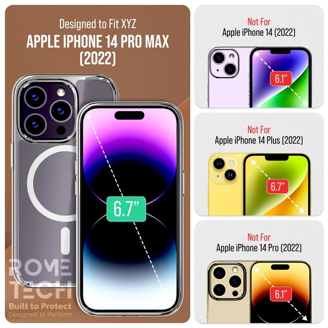 Alt view image 2 of 7 - Rome Tech Hybrid TPU Acrylic w/Magsafe w/Holster - Clear for Apple iPhone 14 Pro Max