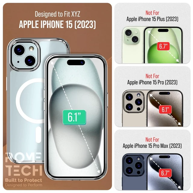 Alt view image 2 of 7 - Rome Tech Hybrid TPU Acrylic w/Magsafe w/Holster - Clear for Apple iPhone 15