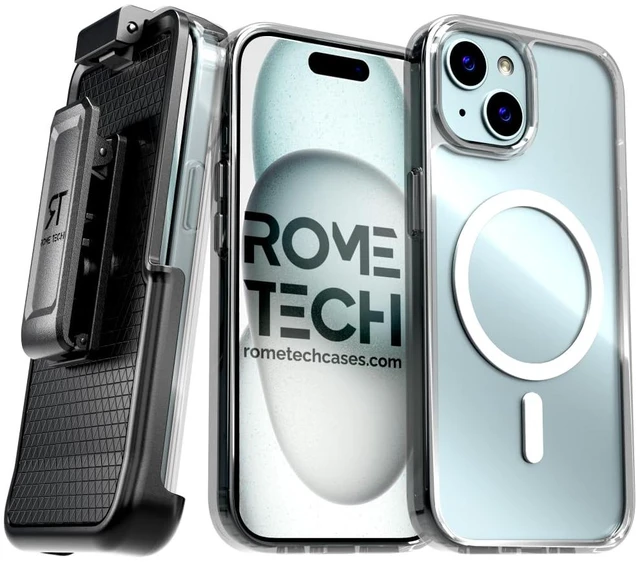 Main image of Rome Tech Hybrid TPU Acrylic w/Magsafe w/Holster - Clear for Apple iPhone 15