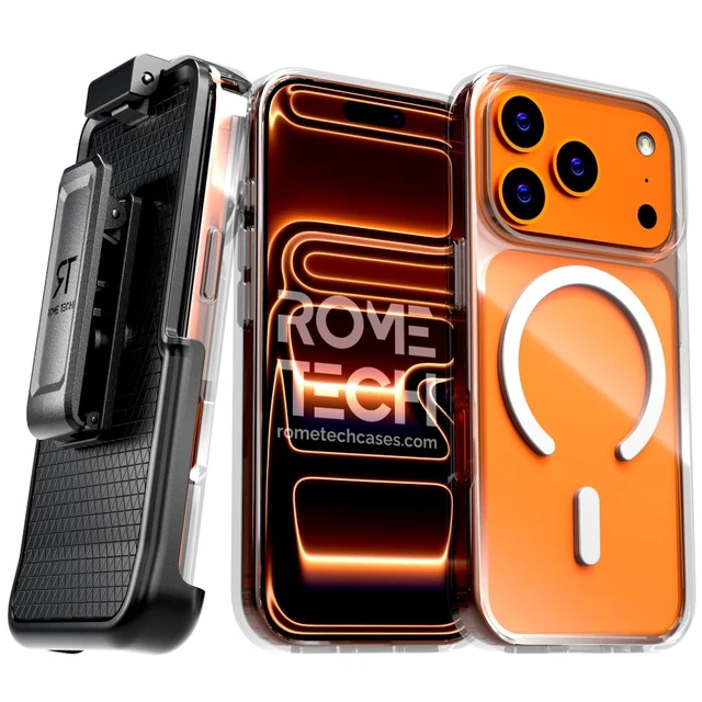 Main image of Rome Tech Hybrid TPU Acrylic w/Magsafe w/Holster - Clear for Apple iPhone 17 Pro Max