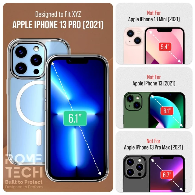 Alt view image 2 of 7 - Rome Tech Hybrid TPU Acrylic w/Magsafe w/Holster - Clear for Apple iPhone 13 Pro