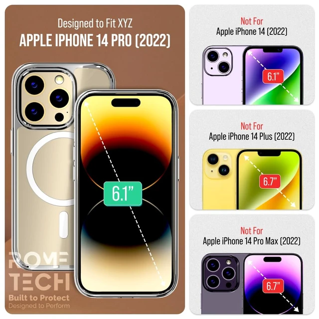 Alt view image 2 of 7 - Rome Tech Hybrid TPU Acrylic w/Magsafe w/Holster - Clear for Apple iPhone 14 Pro