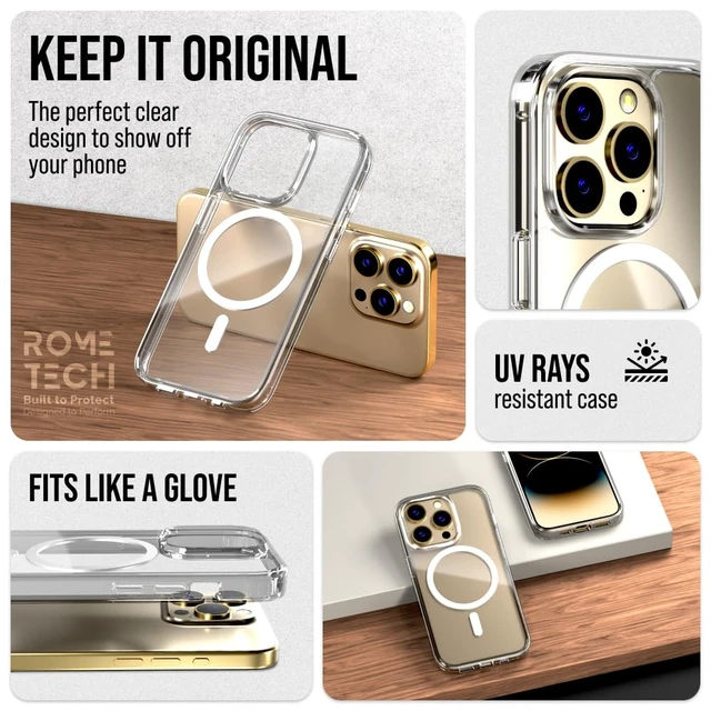 Alt view image 5 of 7 - Rome Tech Hybrid TPU Acrylic w/Magsafe w/Holster - Clear for Apple iPhone 14 Pro
