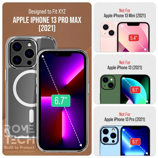 Alt view image 2 of 7 - Rome Tech Hybrid TPU Acrylic w/Magsafe w/Holster - Clear for Apple iPhone 13 Pro Max