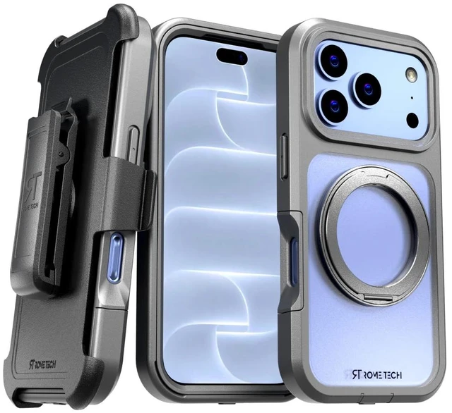 Main image of Rome Tech Defender Acrylic With Rotating Magnetic Holder - Gray for Apple iPhone 18 Pro Max / 17 Pro Max