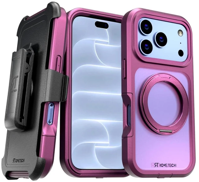 Main image of Rome Tech Defender Acrylic With Rotating Magnetic Holder - Wine for Apple iPhone 18 Pro Max / 17 Pro Max