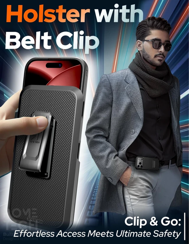 Alt view image 4 of 7 - Rome Tech Belt Clip Holster w/Magsafe - Black for Apple iPhone 18 Pro