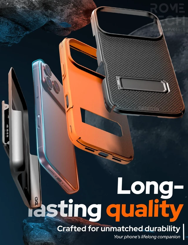 Alt view image 5 of 7 - Rome Tech Belt Clip Holster w/Magsafe - Black/Orange for Apple iPhone 18 Pro