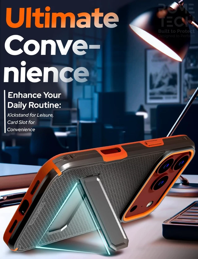 Alt view image 7 of 7 - Rome Tech Belt Clip Holster w/Magsafe - Black/Orange for Apple iPhone 18 Pro
