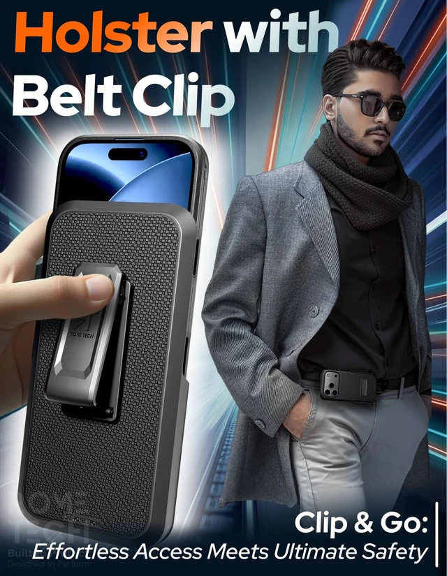 Alt view image 4 of 7 - Rome Tech Belt Clip Holster w/Magsafe - Black for Apple iPhone 18 Pro Max