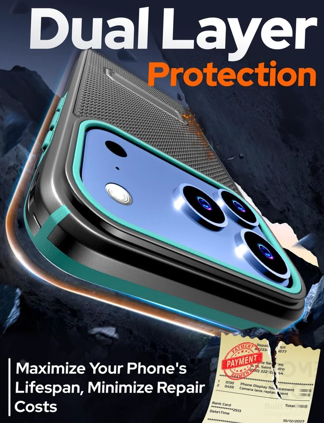 Alt view image 3 of 7 - Rome Tech Belt Clip Holster w/Magsafe - Black/Green for Apple iPhone 18 Pro Max