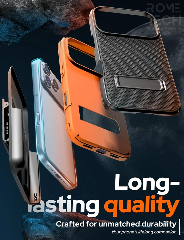 Alt view image 5 of 7 - Rome Tech Belt Clip Holster w/Magsafe - Black/Orange for Apple iPhone 18 Pro Max