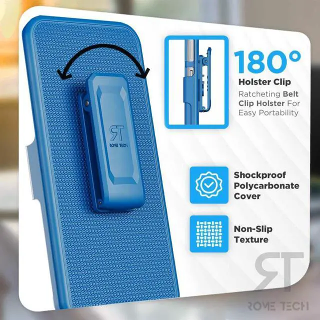 Alt view image 3 of 5 - Shell Holster Combo Case for Google Pixel 6a Blue