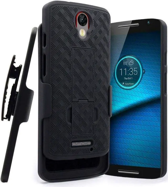 Main image of Motorola Droid Turbo 2 5.4" (2015) Rome Tech Shell Holster Combo Case - Black