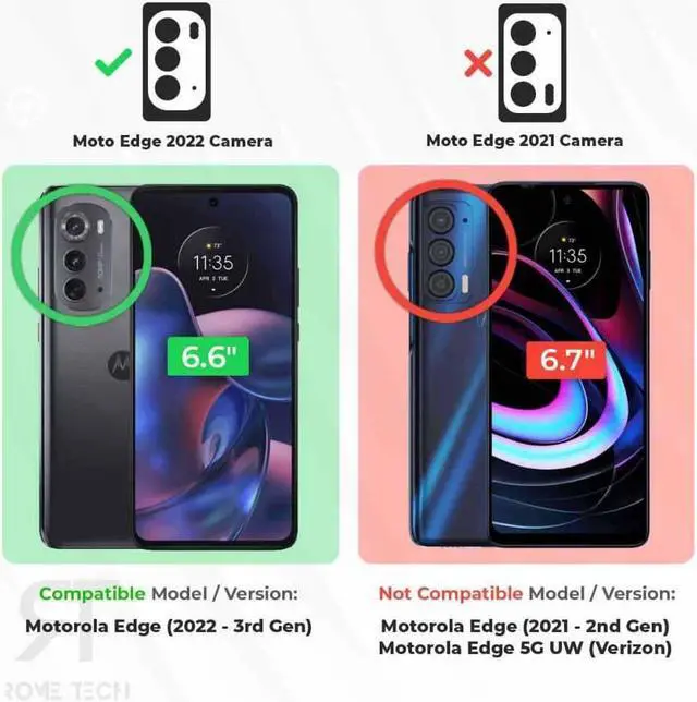 Alt view image 2 of 7 - Rome Tech For Motorola Edge (2022) Belt Clip Holster Phone Case