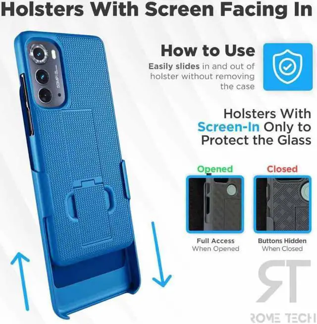 Alt view image 4 of 7 - Rome Tech For Motorola Edge (2022) Belt Clip Holster Phone Case
