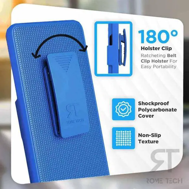 Alt view image 3 of 7 - Rome Tech For Motorola Edge (2022) Belt Clip Holster Phone Case