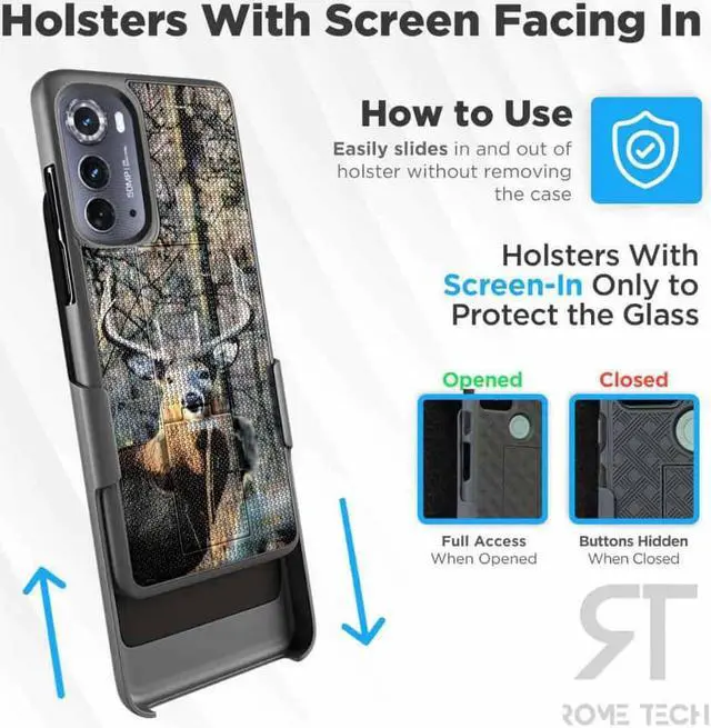 Alt view image 4 of 7 - Rome Tech For Motorola Edge (2022) Belt Clip Holster Phone Case