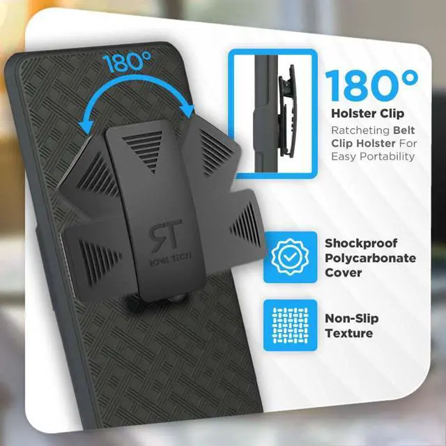 Alt view image 5 of 7 - Rome Tech For Motorola Moto Edge 5G UW (2021) Belt Clip Holster Phone Case