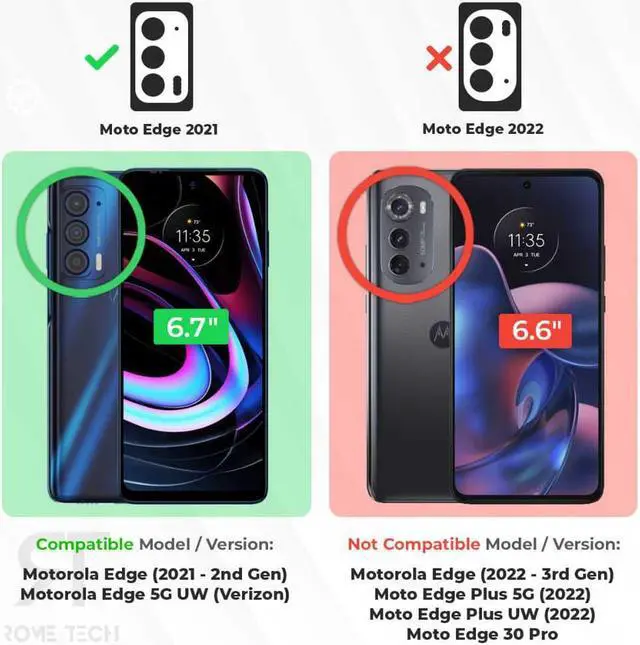 Alt view image 3 of 7 - Rome Tech For Motorola Moto Edge 5G UW (2021) Belt Clip Holster Phone Case