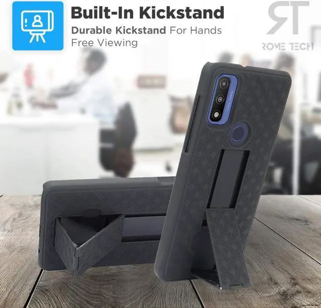 Alt view image 5 of 7 - Rome Tech For Motorola Moto G Stylus 4G (3rd Gen - 2022) Belt Clip Holster Phone Case