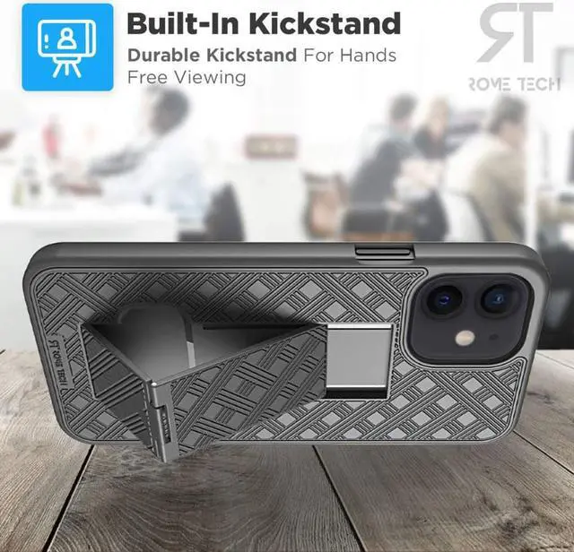 Alt view image 5 of 5 - Apple iPhone 12/12 Pro 6.1" (2020) Rome Tech Shell Holster Combo Case