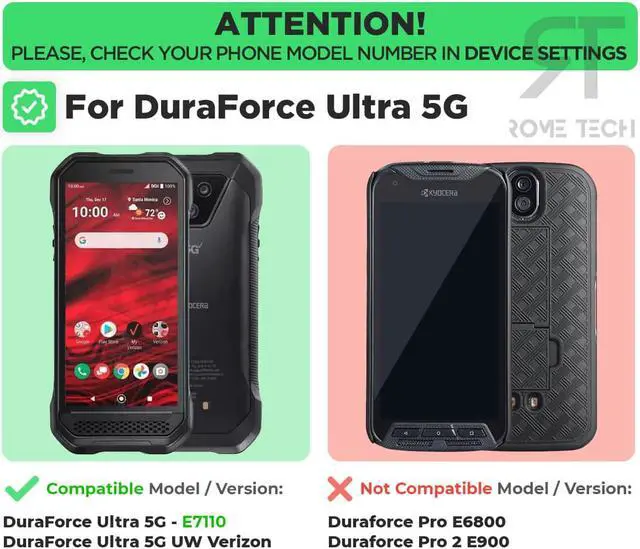 Alt view image 2 of 8 - Rome Tech For Kyocera DuraForce Ultra 5G UW E7110 Belt Clip Holster Phone Case