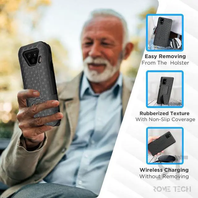 Alt view image 6 of 8 - Rome Tech For Kyocera DuraForce Ultra 5G UW E7110 Belt Clip Holster Phone Case