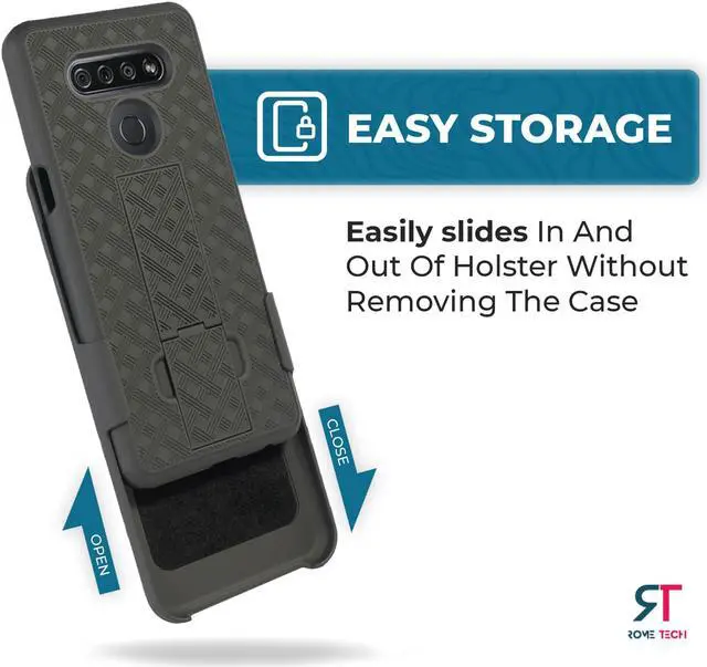 Alt view image 4 of 7 - Rome Tech For LG K51 Belt Clip Holster Phone Case