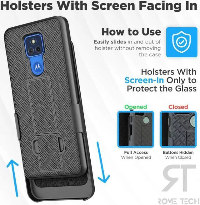 Alt view image 4 of 7 - Rome Tech For Motorola Moto G Play (2021) Belt Clip Holster Phone Case