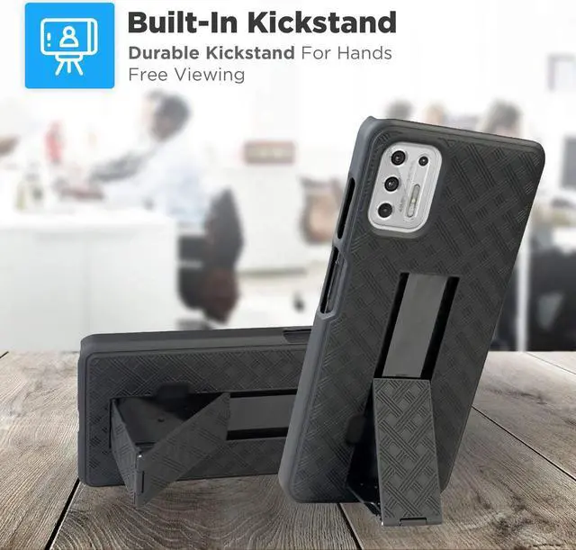 Alt view image 5 of 7 - Rome Tech For Motorola Moto G Stylus (2021) Belt Clip Holster Phone Case