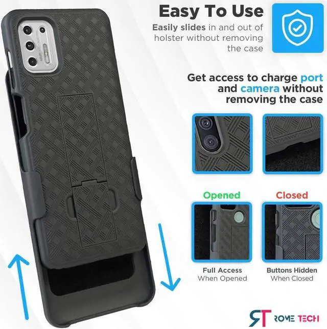Alt view image 4 of 7 - Rome Tech For Motorola Moto G Stylus (2021) Belt Clip Holster Phone Case