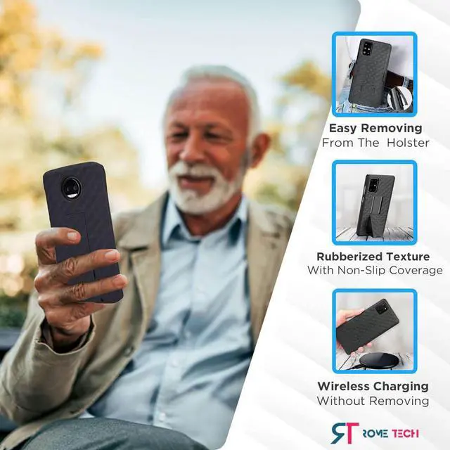 Alt view image 4 of 7 - Rome Tech For Motorola Moto Z2 Force / Z2 Play Belt Clip Holster Phone Case