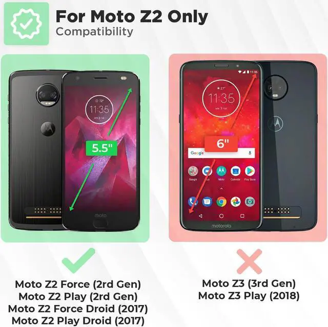 Alt view image 2 of 7 - Rome Tech For Motorola Moto Z2 Force / Z2 Play Belt Clip Holster Phone Case