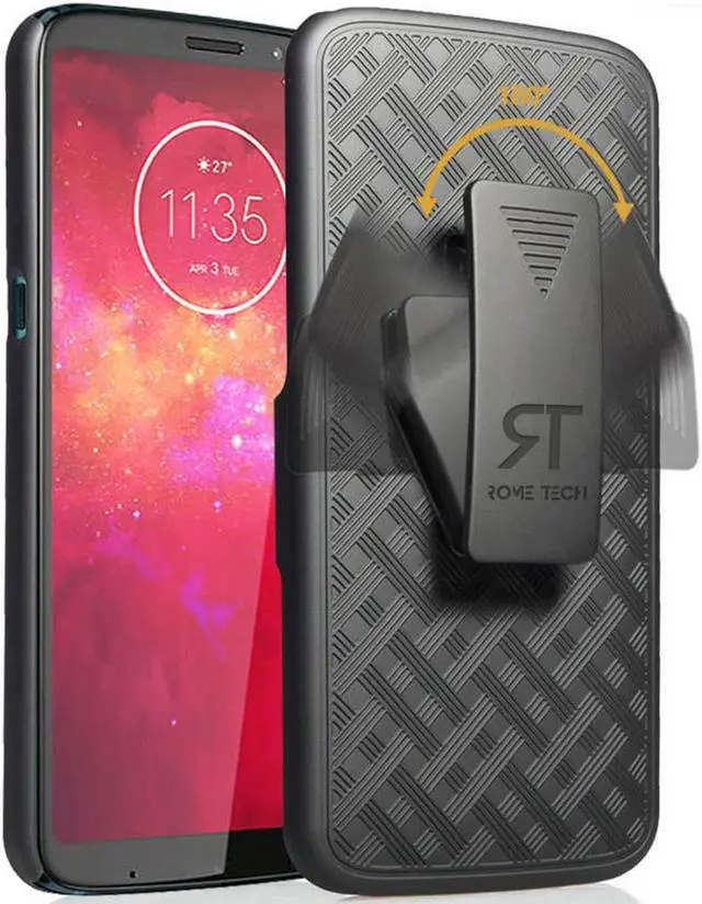Main image of Motorola Moto Z3 / Z3 Play 6.01" (2018) Rome Tech Shell Holster Combo Case - Black