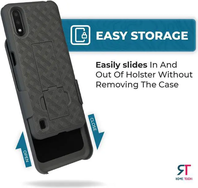 Alt view image 4 of 7 - Rome Tech For Samsung Galaxy A01 Belt Clip Holster Phone Case